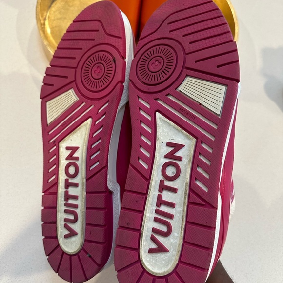 Men’s Louis Vuitton fuchsia trainers size 12. Gently used sneakers. - Picture 10 of 11